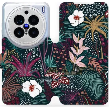 Pouzdro na mobilní telefon Flipové pouzdro Mobiwear - Vivo X200 Pro - VP13S Temná flóra (Knížkové flip pouzdro, obal, kryt na mobil Vivo X200 Pro - VP13S Temná flóra, materiál Umělá kůže + TPU - ochrana 360°, stojánek, silikonová vanička, magnetické zavírání)