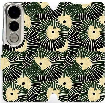 Pouzdro na mobilní telefon Flipové pouzdro Mobiwear - Vivo V50 Lite - VA44S Zelené okvětí (Knížkové flip pouzdro, obal, kryt na mobil Vivo V50 Lite - VA44S Zelené okvětí, materiál Umělá kůže + TPU - ochrana 360°, stojánek, silikonová vanička, magnetické zavírání)