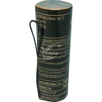 Zábavní pyrotechnika Gejzír Stříbrný 1 sec. 8m - interiérová fontána