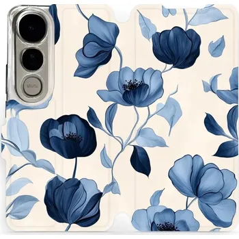 Telefonní příslušenství Flipové pouzdro Mobiwear - Vivo V50 Lite - VP73S Modrá krása květů (Knížkové flip pouzdro, obal, kryt na mobil Vivo V50 Lite - VP73S Modrá krása květů, materiál Umělá kůže + TPU - ochrana 360°, stojánek, silikonová vanička, magnetické zavírání)