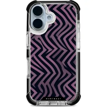 Pouzdro na mobilní telefon Odolný obal Mobiwear MagSafe Elite Bumper - Apple iPhone 17 - DA55D Fialové klikyháky (Odolný kryt, pouzdro, obal Mobiwear Elite Bumper na mobil Apple iPhone 17 - DA55D Fialové klikyháky, materiál Plast + TPU silikon + kov - zesílená ochrana telefonu,)