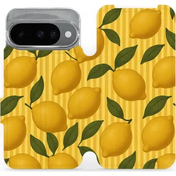 Pouzdro na mobilní telefon Flipové pouzdro Mobiwear - Google Pixel 10 - VP81S Citrony (Knížkové flip pouzdro, obal, kryt na mobil Google Pixel 10 - VP81S Citrony, materiál Umělá kůže + TPU - ochrana 360°, stojánek, silikonová vanička, magnetické zavírání)
