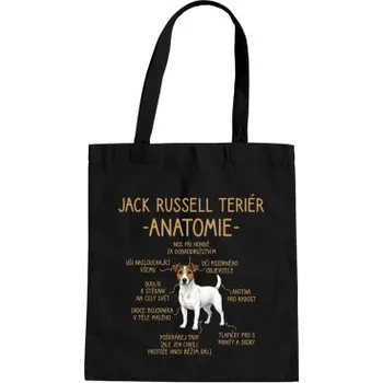 Žertovný předmět Jack Russell teriér – anatomie - taška s potiskem- Tričkový.cz