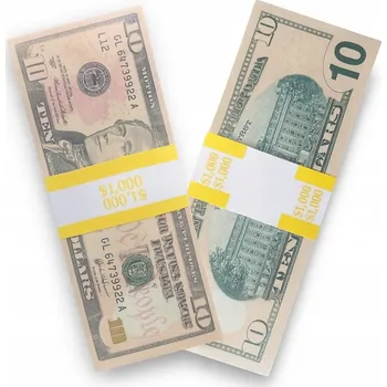 Dřevěná hračka Balíček bankovek pro hru, sběratelský – 100 kusů x 10 DOLARŮ (R004)