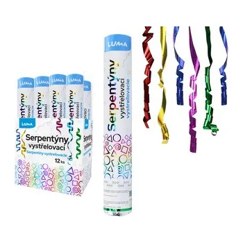 Konfeta Konfety vystřelovací 30cm fóliové barevné serpentýny LUMA