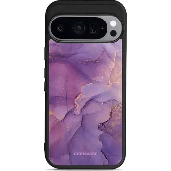 Pouzdro na mobilní telefon Lesklý kryt Mobiwear Glossy - Google Pixel 9 Pro - G050G - Fialový mramor (Prémiové lesklé pouzdro, obal, kryt Mobiwear Glossy na mobil Google Pixel 9 Pro - G050G - Fialový mramor, materiál Plast + TPU silikon - krytí po všech stranách, neošoupatelný)