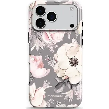 Pouzdro na mobilní telefon Odolný obal Mobiwear Elite Pro - Apple iPhone 17 Pro Max - EX06E Květy na šedém pozadí (Odolné pouzdro, obal kryt Mobiwear Elite Pro - maximální ochrana mobilu Apple iPhone 17 Pro Max, zesílené hrany, přesné výřezy, pohodlné držení, odolná grafika, kvalit