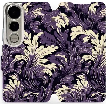 Pouzdro na mobilní telefon Flipové pouzdro Mobiwear - Vivo V50 Lite - VA46S Fialové rostliny (Knížkové flip pouzdro, obal, kryt na mobil Vivo V50 Lite - VA46S Fialové rostliny, materiál Umělá kůže + TPU - ochrana 360°, stojánek, silikonová vanička, magnetické zavírání)