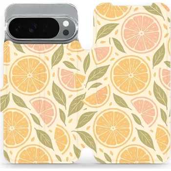 Pouzdro na mobilní telefon Flipové pouzdro Mobiwear - Google Pixel 10 Pro XL - VP80S Citrusy (Knížkové flip pouzdro, obal, kryt na mobil Google Pixel 10 Pro XL - VP80S Citrusy, materiál Umělá kůže + TPU - ochrana 360°, stojánek, silikonová vanička, magnetické zavírání)
