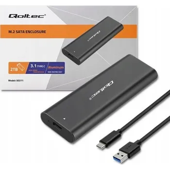 Externí box Qoltec pro M.2 SSD NVMe PCI-E USB-C, černý