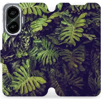 Pouzdro na mobilní telefon Flipové pouzdro Mobiwear - Xiaomi Poco F7 - V136P Zelená stěna z listů (Knížkové flip pouzdro, obal, kryt na mobil Xiaomi Poco F7 - V136P Zelená stěna z listů, materiál Umělá kůže + TPU - ochrana 360°, stojánek, silikonová vanička, magnetické zavírání)