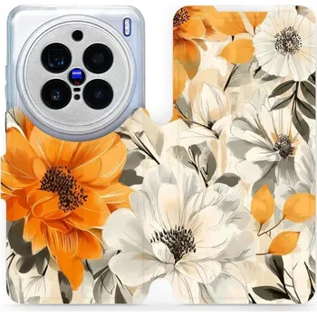 Pouzdro na mobilní telefon Flipové pouzdro Mobiwear - Vivo X200 Pro - VP75S Podzimní květy (Knížkové flip pouzdro, obal, kryt na mobil Vivo X200 Pro - VP75S Podzimní květy, materiál Umělá kůže + TPU - ochrana 360°, stojánek, silikonová vanička, magnetické zavírání)