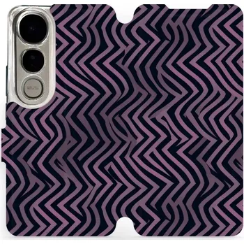 Pouzdro na mobilní telefon Flipové pouzdro Mobiwear - Vivo V50 Lite - VA55S Fialové klikyháky (Knížkové flip pouzdro, obal, kryt na mobil Vivo V50 Lite - VA55S Fialové klikyháky, materiál Umělá kůže + TPU - ochrana 360°, stojánek, silikonová vanička, magnetické zavírání)