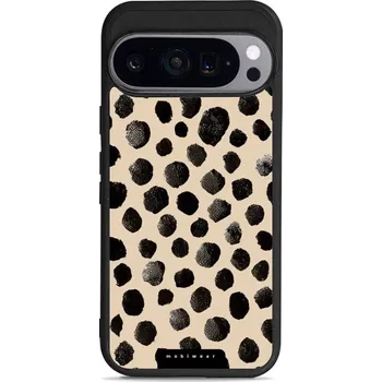 Pouzdro na mobilní telefon Lesklý kryt Mobiwear Glossy - Google Pixel 9 - GA50G Černé puntíky (Prémiové lesklé pouzdro, obal, kryt Mobiwear Glossy na mobil Google Pixel 9 - GA50G Černé puntíky, materiál Plast + TPU silikon - krytí po všech stranách, neošoupatelný potisk, tenké)