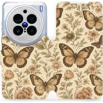 Pouzdro na mobilní telefon Flipové pouzdro Mobiwear - Vivo X200 Pro - VP92S Motýlové (Knížkové flip pouzdro, obal, kryt na mobil Vivo X200 Pro - VP92S Motýlové, materiál Umělá kůže + TPU - ochrana 360°, stojánek, silikonová vanička, magnetické zavírání)