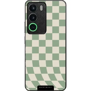 Pouzdro na mobilní telefon Lesklý kryt Mobiwear Glossy - Realme C71 - GA58G Zelená a béžová šachovnice (Prémiové lesklé pouzdro, obal, kryt Mobiwear Glossy na mobil Realme C71 - GA58G Zelená a béžová šachovnice, materiál Plast + TPU silikon - krytí po všech stranách, neošoupatelný)