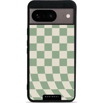 Pouzdro na mobilní telefon Lesklý kryt Mobiwear Glossy - Google Pixel 8 - GA58G Zelená a béžová šachovnice (Prémiové lesklé pouzdro, obal, kryt Mobiwear Glossy na mobil Google Pixel 8 - GA58G Zelená a béžová šachovnice, materiál Plast + TPU silikon - krytí po všech stranách,)