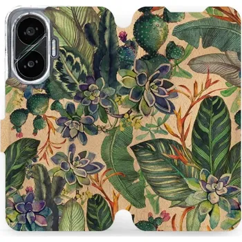 Pouzdro na mobilní telefon Flipové pouzdro Mobiwear - Xiaomi Poco F7 - VP05S Sukulenty (Knížkové flip pouzdro, obal, kryt na mobil Xiaomi Poco F7 - VP05S Sukulenty, materiál Umělá kůže + TPU - ochrana 360°, stojánek, silikonová vanička, magnetické zavírání)