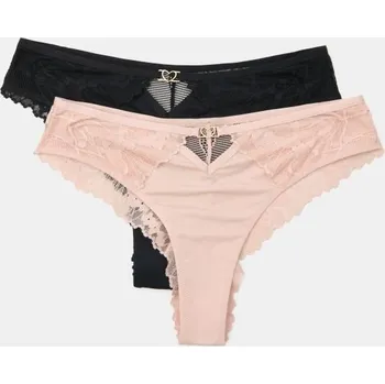 Dámská móda Sinsay - Sada 2 brazilských kalhotek s krajkou - vícebarevná - 247FX-MLC - 247FX-MLC-M