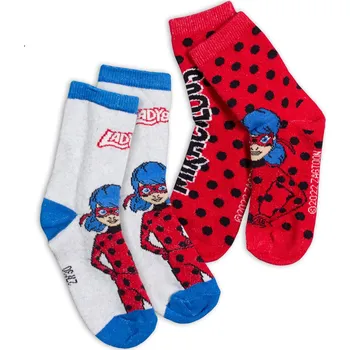 Dívčí ponožky MIRACULOUS červené a šedé Velikost: 31-34