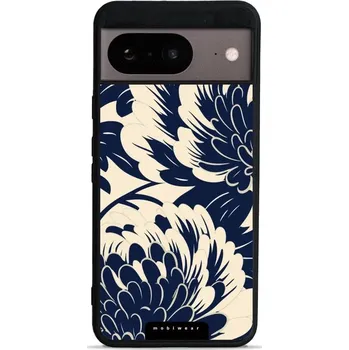 Pouzdro na mobilní telefon Lesklý kryt Mobiwear Glossy - Google Pixel 8 - GA40G Modré a béžové květy (Prémiové lesklé pouzdro, obal, kryt Mobiwear Glossy na mobil Google Pixel 8 - GA40G Modré a béžové květy, materiál Plast + TPU silikon - krytí po všech stranách, neošoupatelný)