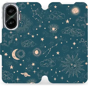 Pouzdro na mobilní telefon Flipové pouzdro Mobiwear - Xiaomi Poco F7 - VP14S Magický vesmír (Knížkové flip pouzdro, obal, kryt na mobil Xiaomi Poco F7 - VP14S Magický vesmír, materiál Umělá kůže + TPU - ochrana 360°, stojánek, silikonová vanička, magnetické zavírání)