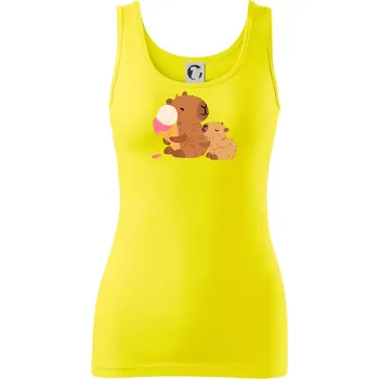 Dámské tričko Kapybara se zmrzlinou - Dámské tílko - 2XL ( Citrónová )