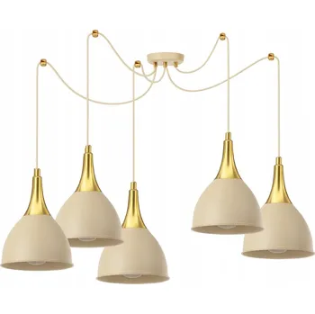 VELKÁ ZÁVĚSNÉ STROPNÍ SVÍTIDLO MODERNÍ SPIDER PAVOUK LOFT BÉŽOVÁ LED