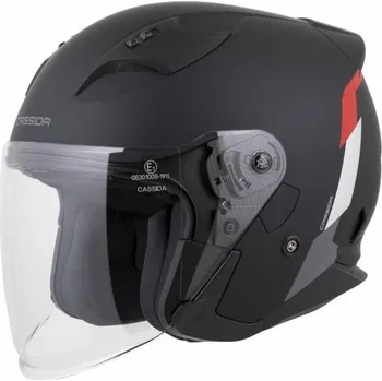 Helma na motorku Přilba Reflex 2.0 Safety, CASSIDA (černá matná/červená/šedá/stříbrná reflexní) 2026 XL (61 cm)