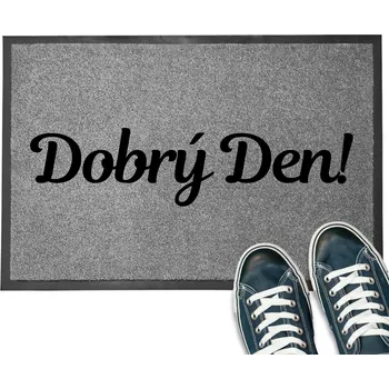 ŠEDÁ VSTUPNÍ ROHOŽKA | 40X60 MONOCHROMATICKÝ POTISK DOBRÝ DEN! MIX VZORŮ