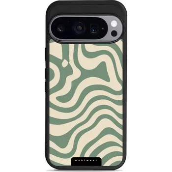 Pouzdro na mobilní telefon Lesklý kryt Mobiwear Glossy - Google Pixel 9 Pro - GA57G Zelené a béžové zkrouceniny (Prémiové lesklé pouzdro, obal, kryt Mobiwear Glossy na mobil Google Pixel 9 Pro - GA57G Zelené a béžové zkrouceniny, materiál Plast + TPU silikon - krytí po všech)