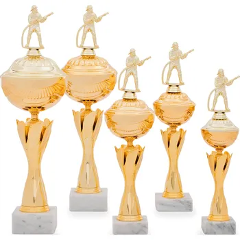 Pohár EDICE HASIČI, výška 39 cm, zlatý