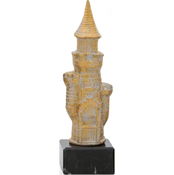 Trofej luxusní se šachovým symbolem, výška 19 cm, zlatá