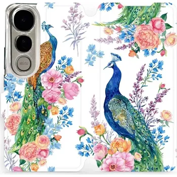 Pouzdro na mobilní telefon Flipové pouzdro Mobiwear - Vivo V50 Lite - MX08S Pávi (Knížkové flip pouzdro, obal, kryt na mobil Vivo V50 Lite - MX08S Pávi, materiál Umělá kůže + TPU - ochrana 360°, stojánek, silikonová vanička, magnetické zavírání)