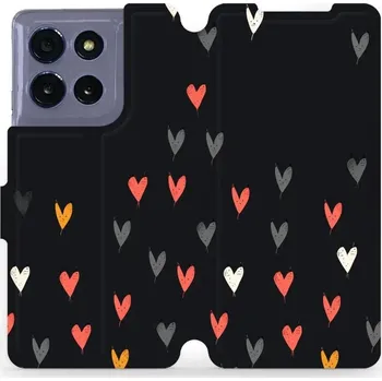 Pouzdro na mobilní telefon Flipové pouzdro Mobiwear - Motorola Moto G86 5G - VP79S Srdíčka (Knížkové flip pouzdro, obal, kryt na mobil Motorola Moto G86 5G - VP79S Srdíčka, materiál Umělá kůže + TPU - ochrana 360°, stojánek, silikonová vanička, magnetické zavírání)
