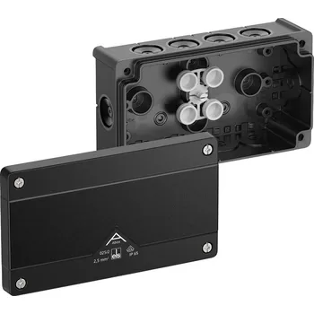 Elektroinstalační krabice SPELSBERG Krabice Abox 025/2-L/sw rozbočovací 152x87x52 IK07 IP66 černá 80200201