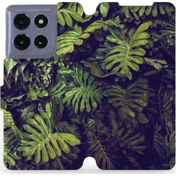 Pouzdro na mobilní telefon Flipové pouzdro Mobiwear - Motorola Moto G86 5G - V136P Zelená stěna z listů (Knížkové flip pouzdro, obal, kryt na mobil Motorola Moto G86 5G - V136P Zelená stěna z listů, materiál Umělá kůže + TPU - ochrana 360°, stojánek, silikonová vanička, magnetické)