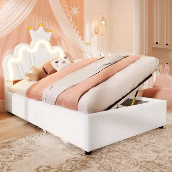 Postel Jednolůžková dřevěná postel Arhatreya 90x200 cm bílá