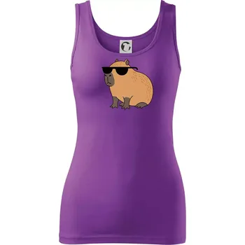 Dámské tričko Hustá kapybara - Dámské tílko - XL ( Fialová )