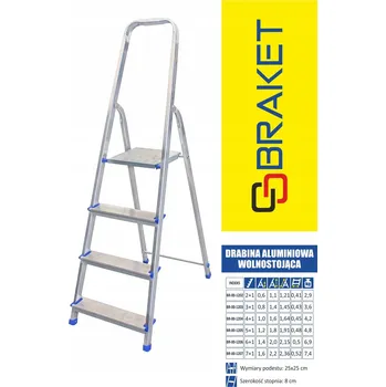 Žebřík 5stupňový hliníkový Drabest Žebřík do 150 kg TUV