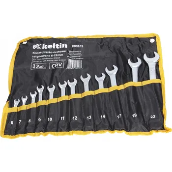 Klíč Očkoploché klíče satinované 6-22mm 12ks CRV Keltin