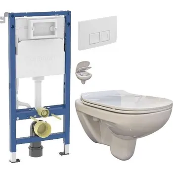 WC sada GEBERIT DuofixBasic s bílým tlačítkem DELTA50 + WC bez oplachového kruhu Edge + SEDÁTKO 458.103.00.2 50BI EG1