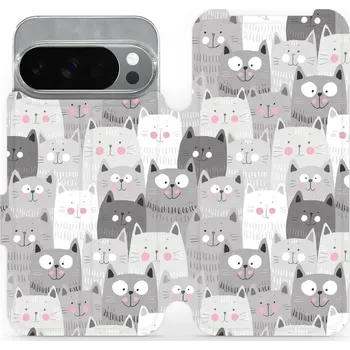 Telefonní příslušenství Flipové pouzdro Mobiwear - Google Pixel 10 Pro - M099P Kočičky (Knížkové flip pouzdro, obal, kryt na mobil Google Pixel 10 Pro - M099P Kočičky, materiál Umělá kůže + TPU - ochrana 360°, stojánek, silikonová vanička, magnetické zavírání)