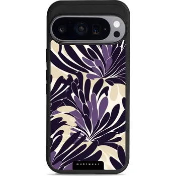 Pouzdro na mobilní telefon Lesklý kryt Mobiwear Glossy - Google Pixel 9 - GA47G Fialová flóra (Prémiové lesklé pouzdro, obal, kryt Mobiwear Glossy na mobil Google Pixel 9 - GA47G Fialová flóra, materiál Plast + TPU silikon - krytí po všech stranách, neošoupatelný potisk, tenké)