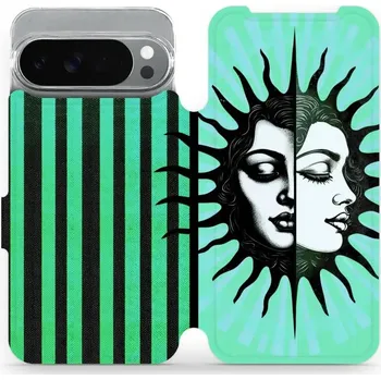 Pouzdro na mobilní telefon Flipové pouzdro Mobiwear - Google Pixel 10 Pro XL - VP58S Dvě tváře slunce (Knížkové flip pouzdro, obal, kryt na mobil Google Pixel 10 Pro XL - VP58S Dvě tváře slunce, materiál Umělá kůže + TPU - ochrana 360°, stojánek, silikonová vanička, magnetické)