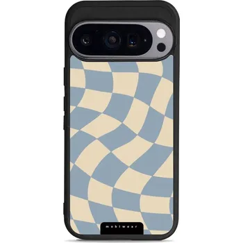 Lesklý kryt Mobiwear Glossy - Google Pixel 9 - GA59G Modrá a béžová šachovnice (Prémiové lesklé pouzdro, obal, kryt Mobiwear Glossy na mobil Google Pixel 9 - GA59G Modrá a béžová šachovnice, materiál Plast + TPU silikon - krytí po všech stranách,)
