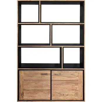 Knihovna Dřevěná knihovna BANDUNG masiv sheesham 120/180/40 cm- VÝPRODEJ