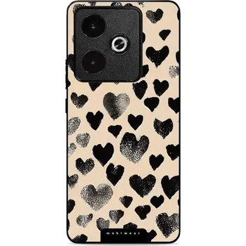 Pouzdro na mobilní telefon Lesklý kryt Mobiwear Glossy - Realme GT 7T - GA51G Černá srdíčka (Prémiové lesklé pouzdro, obal, kryt Mobiwear Glossy na mobil Realme GT 7T - GA51G Černá srdíčka, materiál Plast + TPU silikon - krytí po všech stranách, neošoupatelný potisk, tenké proveden