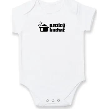 Kojenecký body Poctivý Kuchař - Body kojenecké s krátkým rukávem - Krátký r. 3-6 měs ( Bílá )