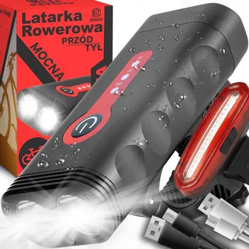 Cyklosvítilna Sada cyklistických světel RETOO černá, dobíjecí, 1800 lm, 5 režimů, IP66